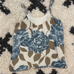 E by Eloise Floral Print Silky Tank Top